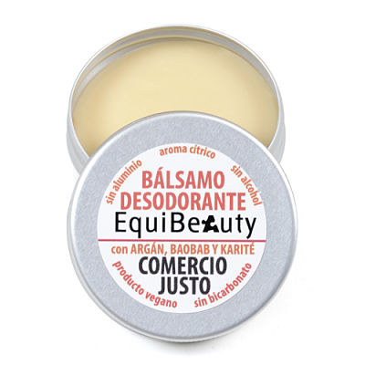 Bálsamo desodorante con aroma cítrico, de Comercio Justo. Con argán, baobab y karité